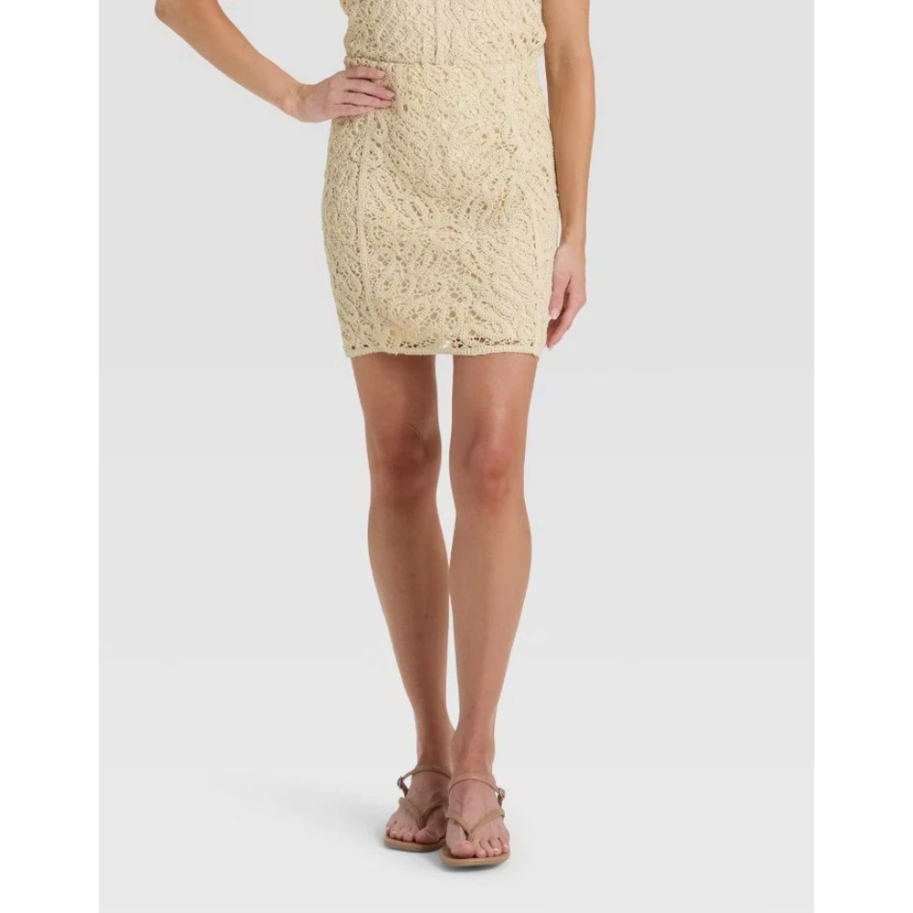 A New Day Off White Women's Crochet Mini A-Line Skirt XL - Picture 3 of 5